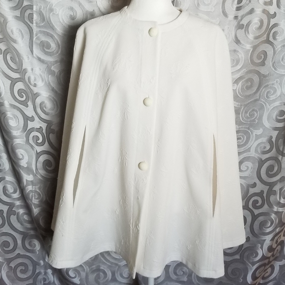 specially handmade by ruth Tops - Hand made textured material white poncho